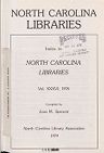 North Carolina Libraries, Vol. 36,  Index